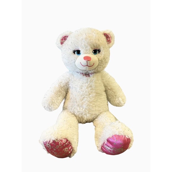 Build a Bear White Sparkly Pawrincess Teddy 17in. Stuffed Princess Toy Animal - Picture 2 of 8